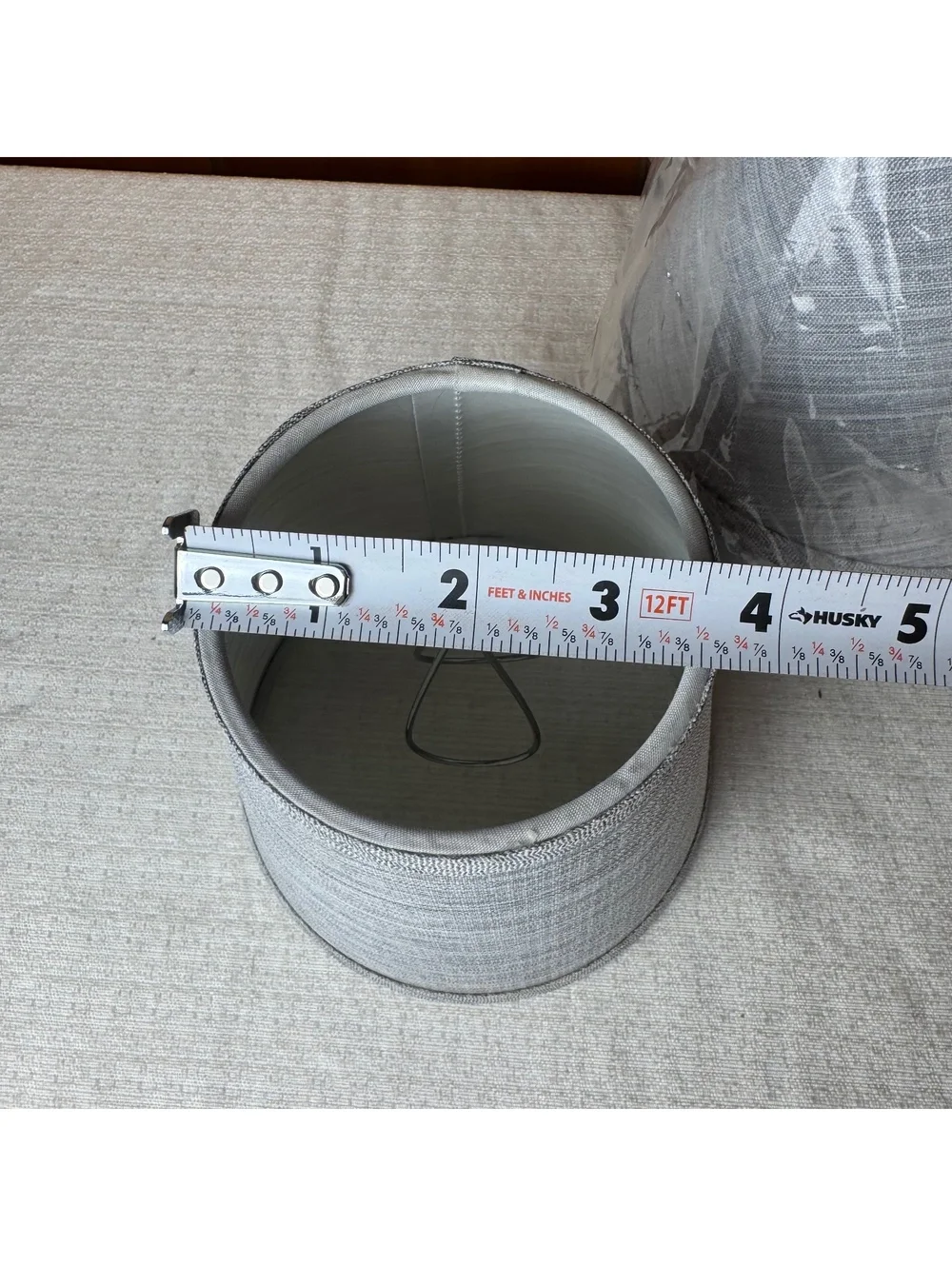 Gray Linen Clip On Lamp Shade Fabric Empire Candelabra Chandelier Shade 6 Inch